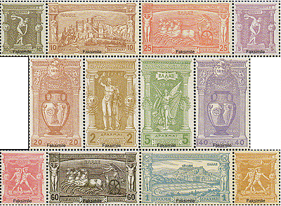 Briefmarkenserie Athen 1896 Facsimile